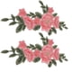thumbnail image 4 of Parches de costura, aspecto elegante, 2 parches de flores bordadas, material de poliéster para mochila para vestidos de novia (color rosa), 4 of 14