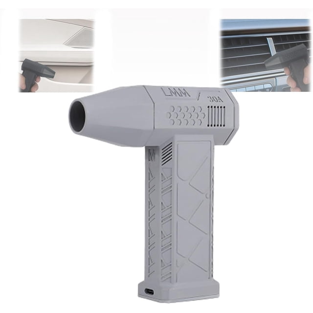 Soplador de coche Turboglass, soplador de aire de alta presión para coche, plumero de aire comprimido, secador de coche Turbodry portátil inalámbrico de mano con 3 engranajes, secador de aire de alta