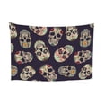 thumbnail image 7 of DouZhe Funny Mexican Sugar Skull Flower Tapestry Wall Hanging Tapestries Dorm Room Home Decor, 60" x 40", 7 of 7
