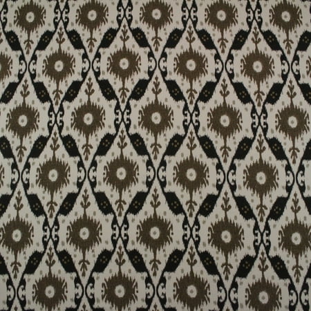 CLARENCE HOUSE CHENNAI IKAT ESPRESSO BROWN BLACK 100% LINEN FABRIC BY YARD 54"W