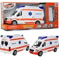 thumbnail image 2 of Kiddie Play Ambulance Toy with Lights and Sound Friction Powered Emergency & Rescue Vehicle Set Doors That Open and a Stretcher, 2 of 5
