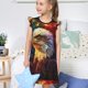 thumbnail image 4 of Fotbe Geometric American Bald Eagle Vestido de Dormir para Niñas de 3 a 10 Años, Mangas Cortas, Estilo Princesa, Pijama Camisón con Mangas Voladas-Medium, 4 of 6