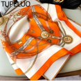 thumbnail image 2 of Pañuelo cuadrado de seda de 70 cm para mujer, pañuelo de satén con estampado, banda para la cabeza, chal para el pelo de moda para mujer, pañuelo para el cuello, hijab, 2 of 5