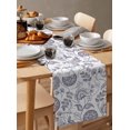 thumbnail image 3 of Farmhouse Spring Burlap Cotton Table Runner 14x72 Inches Long, Light Purple Fruit Plant Leaf Flower Farmhouse Table Runners, Outdoor Dining Tablecloths Decor for Baby Shower/Party/Wedding, 3 of 6