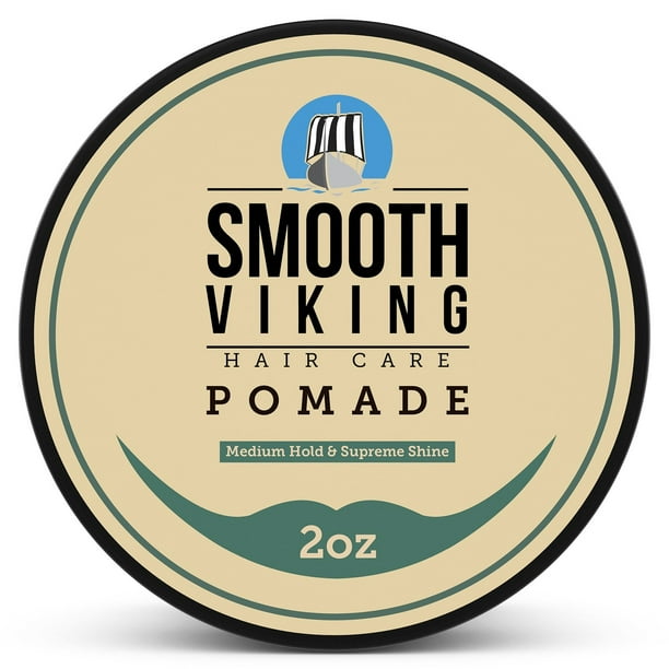 Pomade for Men - Best Hair Styling Formula for Medium Hold and High Shine - Perfect for Straight, Thick and Curly Hair - 2 OZ - Smooth Viking - Pomade for Men - Best Hair Styling Formula for Medium Hold and High Shine - Perfect for Straight, Thick and Curly Hair - 2 OZ - Smooth Viking -
