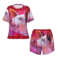thumbnail image 5 of "Wukai Pink Pig Women's Pajama Set - Short-Sleeve Top and Shorts with Elastic Waistband and Pockets for Loungewear, Yoga, and Casual Wear-X-Large, 5 of 8