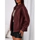 thumbnail image 3 of Abrigo PRETTYGARDEN Chaqueta Bomber de Cuero Sintético Vino Tinto L, 3 of 8