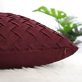 thumbnail image 5 of PiccoCasa 2Pcs Decorative Throw Pillowcases Stylish Basket Weave Cushion Cover, 18"x18" Red, 5 of 8