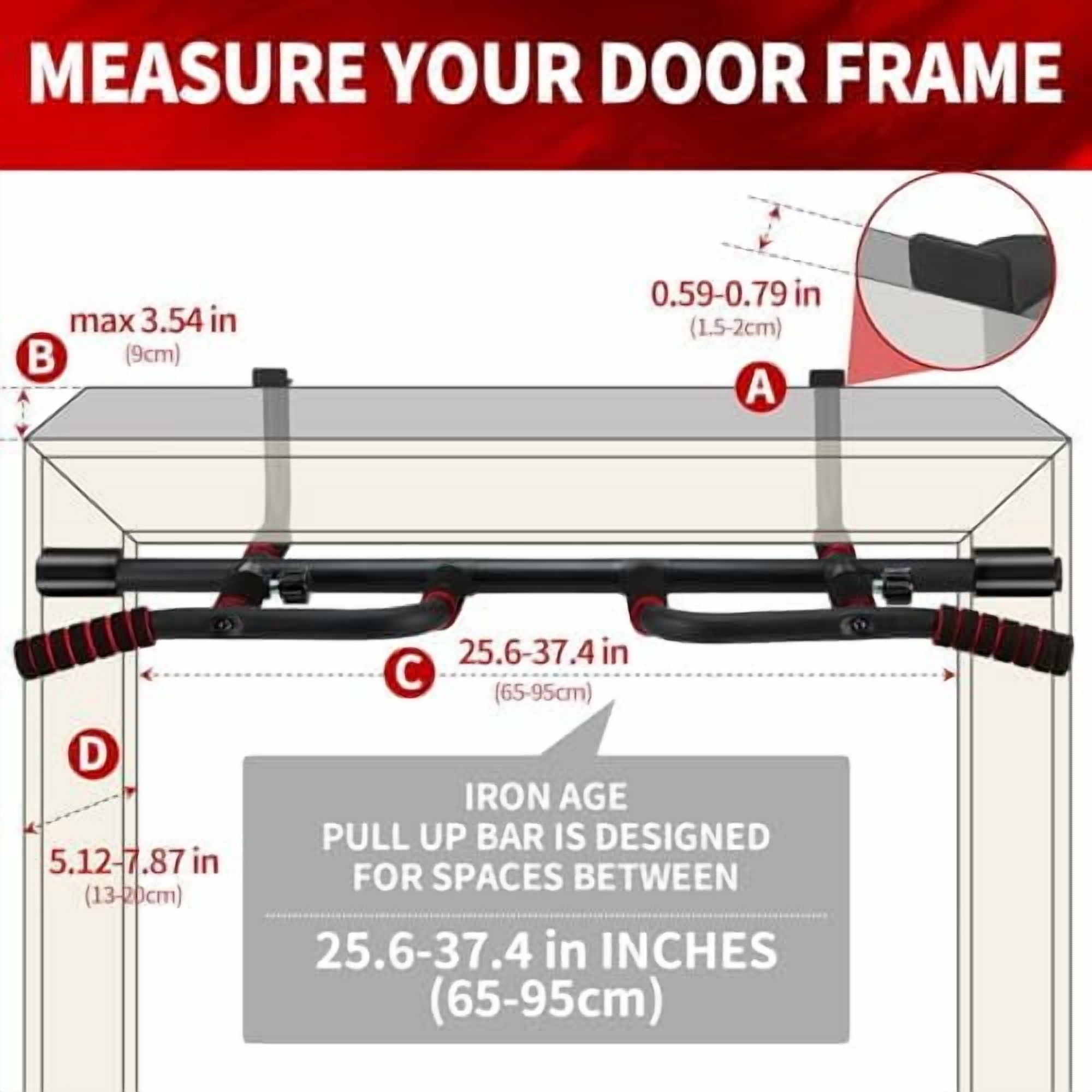 Pull Up Bar for Doorway : 2025 New Pullup Bar - Industrial Grade Steel, Hang & Go Training, Multi-Grip Horizontal Array