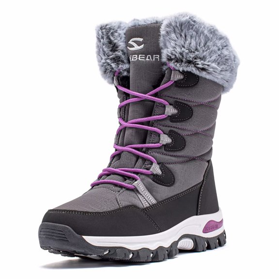 HOBIBEAR Women's Waterproof Winter Snow Boots Lightweight Warm Faux Fur Lined Mid-Calf Booties