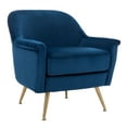 thumbnail image 3 of SAFAVIEH Brienne Mid-Century Arm Accent Chair, Navy Velvet, 3 of 7