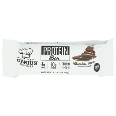 Pack of 10, Genius Gourmet Chocolate Dream Keto Bars, 1.09 oz
