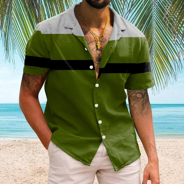 B91Xz Shirts for Men Men Casual Short Sleeve Spring Summer
