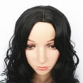 thumbnail image 5 of LHWEN Black Medium Parted Small Curly Hair Texture Curly Long Curly Small Wave Wig Beauty Salon Straight Hair Fun Lace Wavy Curls Braided Hair Synthetic Hair bohon Perfect for Party Everyday, 5 of 9