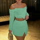 thumbnail image 2 of Conjuntos de falda corta de punto para mujer Estilo Y2K Traje de vacaciones sin espalda con ombligo expuesto FLhrweasw Nuevo, 2 of 9