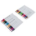 thumbnail image 1 of Marker Pens, Coloring Markers Boxed Design 24 Pcs Flexible Dual Tip Triangular Rod  for Adult for Children, 1 of 7