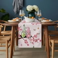 thumbnail image 2 of Happy Easter Table Runner - 120 Inch Long, Kitchen Dining Table Runner Dresser Scarves, Pink Spring Gnomes Eggs Flower Branch Rabbit Farmhouse Decor for Coffee Tables Wedding Party Banquet, 2 of 8