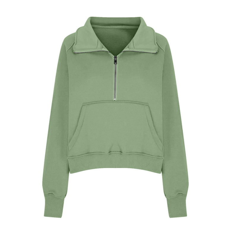 BDPORKAS Zip Up Hoodie Women Quarter Zip Pullover Long