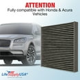thumbnail image 2 of LifeSupplyUSA Replacement Premium Cabin Air Filter Replacement CP134 (CF10134) with Activated Carbon Washable/Reusable Compatible with Honda & Acura Vehicles, 2 of 5