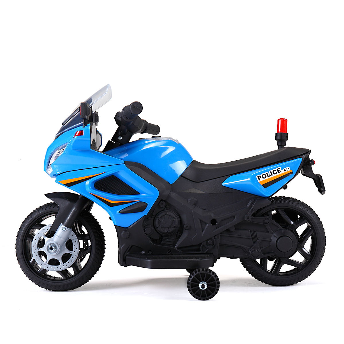 Costway 6V Kids Ride On Police Motorcycle 4-Wheel Electric 