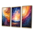 thumbnail image 3 of Designart "Lyrical Sunset Yellow Orange Abstraction II" Abstract Framed Wall Art Set Of 3 - Yellow Lyrical Abstraction Frame Gallery Set For Office Decor, 3 of 6