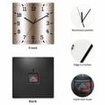 thumbnail image 2 of Brown White Ombre Wooden Wall Clock Silent Non Ticking, Abstract Art Modern Brown Gradient Square Wall Clocks Battery Operated, Decor Clock for Home Office, Living Room, Kitchen, 12 Inch, 2 of 9