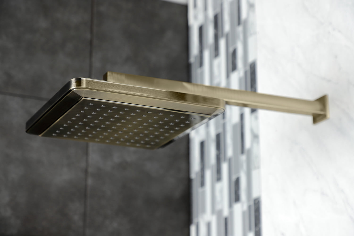 Kingston Brass K250A3CK Shower Scape 9-5/8" Square Shower Head with Shower Arm, Antique Brass