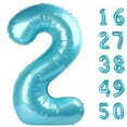 thumbnail image 1 of Globo Kelfuoya de 40 pulgadas, azul claro, número 2, cumpleaños, 1 of 7