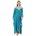 thumbnail image 5 of Moomaya Printed Caftan Gown Maxi Dress For Women Beachwear Party Kimono Cover Up Kaftan, 5 of 7