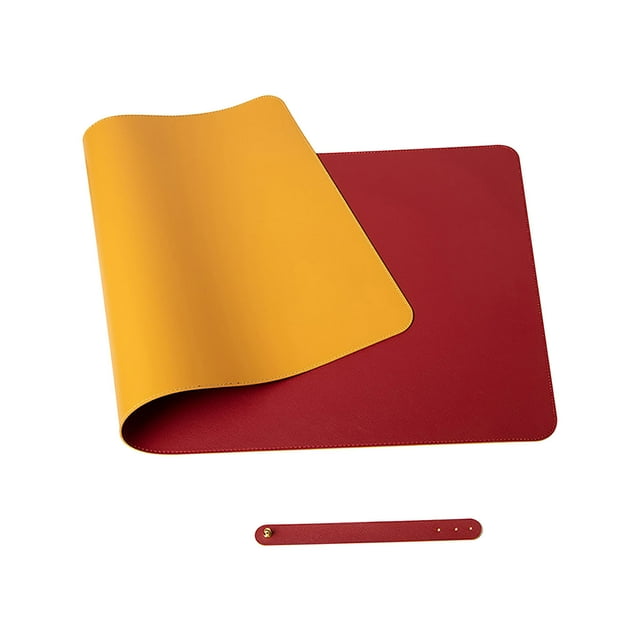 Rbaofujie Desk Mouse Pad Pure Color Leather Mouse Pad Large Desk Pad Home Office Laptop Leather Mouse Pad Writing Pad Double-sided Mouse Pad