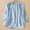 Light Blue, variant on Women's Summer Linen Blend Embroidered Blouse, V-Neck Solid Lightweight 3/4 Sleeve Relaxed Casual Top Light Blue S