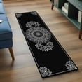 thumbnail image 4 of Black Boho Runner Rug 2x6 FT,Non Slip Hallway Rugs,Retro Farmhouse Neutral Abstract Geometric Washable Soft Floor Carpet Throw Runner Carpet Long Rugs for Entryway Kitchen Bedside Sliding Door, 4 of 8