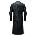 thumbnail image 4 of QHFBli Mens Long Trench Coat Autumn Winter Men's Fashionable Long PU Leather Anorak Coat Jacket Outerwear For Black XXXXXL, 4 of 4