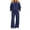 Navy, variant on yillto Women Tracksuit Set Sweatshirt Crew Neck Pockets and Casual Jogger Sweatpants 2 Piece Sweatsuit