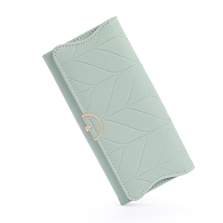 KALUNMA Women's Leather Trifold Wallet, RFID Blocking photo 1