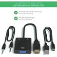 thumbnail image 3 of JZMATECH HDMI to VGA Adapter 1080P, HDMI to VGA (Male to Female) HDTV Converter with Audio Cable and Mirco USB Charging Cable for PC, Laptops, HDTV Projector, PS4/3 Xbox, 3 of 5