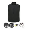 thumbnail image 4 of Chaleco de enfriamiento con ventilador de poliéster Chaleco de enfriamiento con ventilador Chaqueta de ventilador de trabajo portátil Negro, 4 of 9