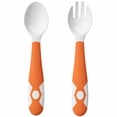 thumbnail image 1 of 1 Set of Baby Spoons Fork Toddler Utensils Baby First Stage Feeding Set (Orange), 1 of 8