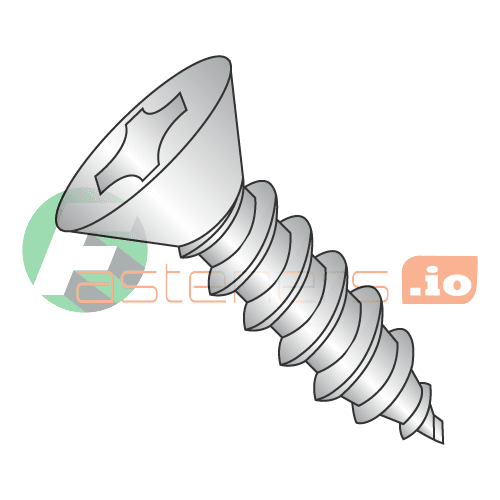#12 x 1 1/2" Type AB Self-Tapping Screws / Phillips / Flat Head / 18-8 Stainless Steel (Quantity: 1,500 pcs)