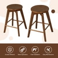thumbnail image 6 of Gymax Set of 4 Swivel Round Bar Stools Counter Height Dining Chairs w/ Rubber Wood Legs, 6 of 9