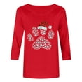 thumbnail image 4 of successthop Womens Christian Funny Shirts Sparkle Claw Plus Size 3/4 Sleeve Tee Oversized Crewneck Top Loose Clothes Red, 4 of 5