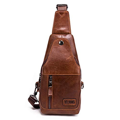 men's leather sling backpacks