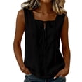 thumbnail image 2 of SwiftWear Women's Square Neck Tank Top Tie-Front Casual Sleeveless Summer Top Elegant & Breathable Everyday Cami​, 2 of 6
