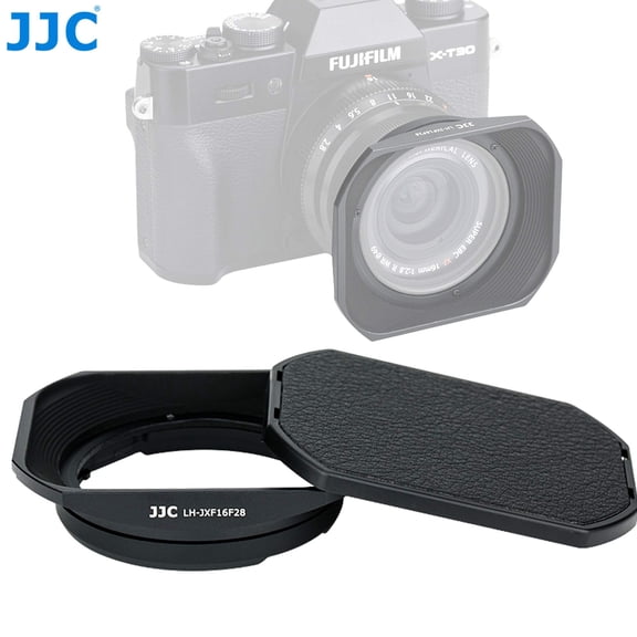 XF 16mm Hood, XF16, JJC LH-JXF16F28 Bayonet Metal Lens Hood for Fujinon XF 16mm F2.8 Lens, Fuji XF 16mm Lens Hood, Compatible with FUJIFILM XF 16mm f/2.8 R WR Lens, Slide Design Hood Cap
