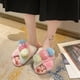 thumbnail image 1 of Pantuflas de casa para mujer, cómodas, interiores, de felpa, con puntera perforada, pantuflas planas Wmkox8yii  hj789, 1 of 7
