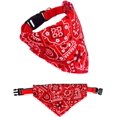 thumbnail image 1 of Dog Collar, Adjustable Pet Triangle Bandana, Flower Pattern Dog Collar Costume Accessories for Small Medium Dogs (Red), 1 of 5