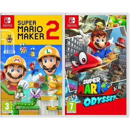 Super Mario Maker 2 and Super Mario Odyssey Nintendo Switch 2 games Brand New