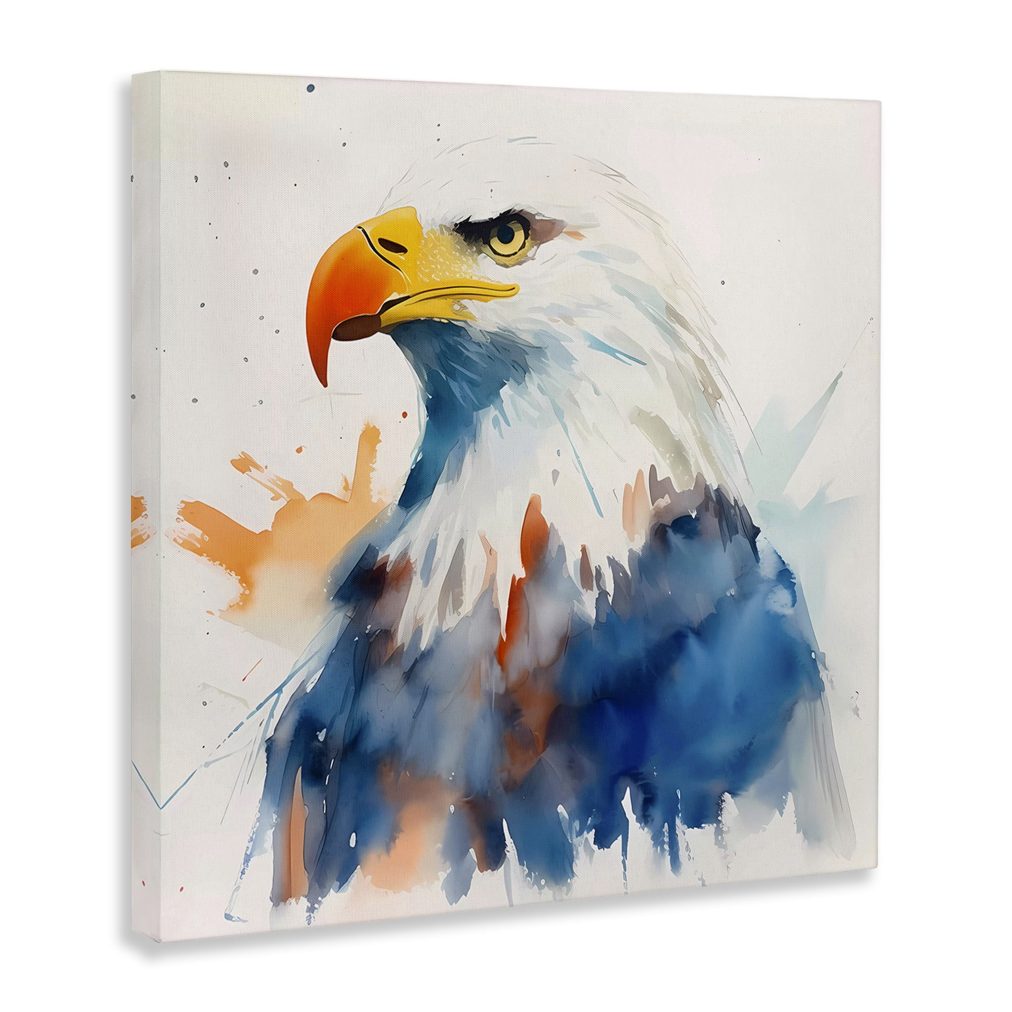 Stupell Industries Eagle with Strong Gaze Animals & Insects Painting Gallery Wrapped Canvas Art Print Wall Art, 30 x 30