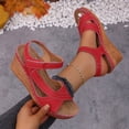 thumbnail image 6 of MuXiKeJi Clothes Women's Platform Wedge Sandals 2026, Comfortable Peep-Toe High Heel Wedges for Women Ankle Strap Open Toe Band Dressy Summer Beach Sandals, 6 of 9