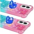 thumbnail image 6 of Gradient Quicksand Case for Motorola Moto G Play 4G (2024) with Ring Kickstand, Bling Sparkle Colorful Soft TPU Liquid Glitter Cover Case for Motorola Moto G Play 4G (2024) JB-Pink Green, 6 of 14